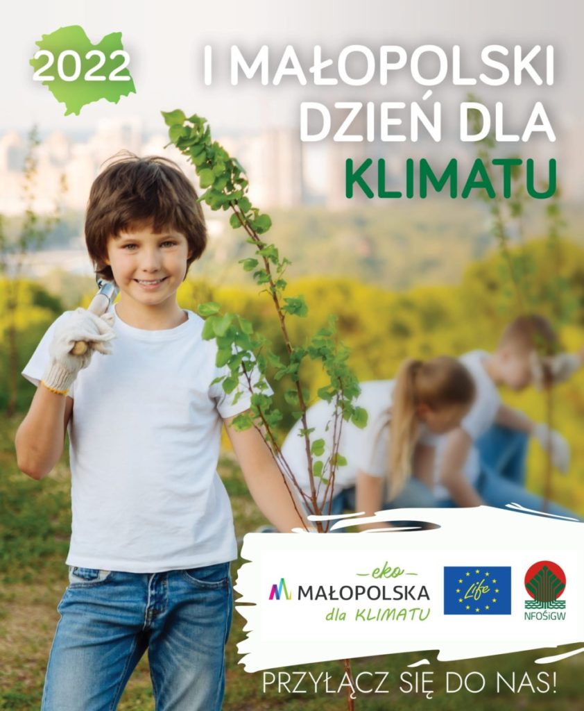 Plakat chłopiec sadzi drzewo