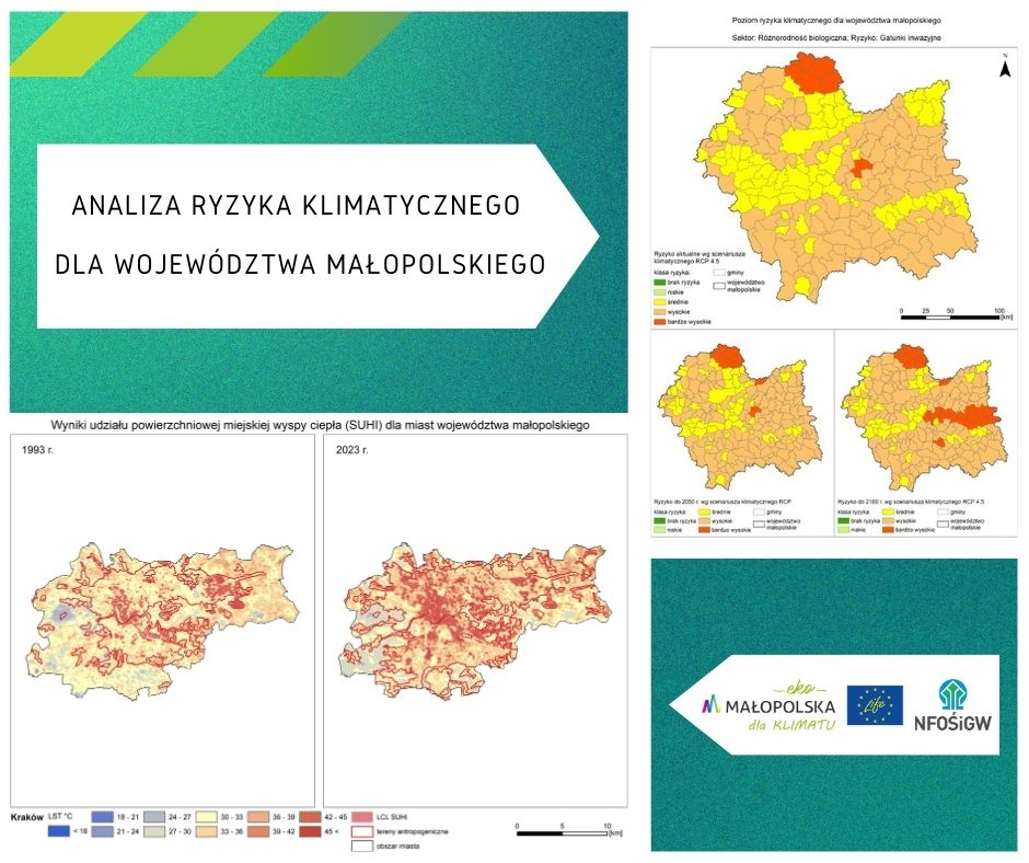 Infografika z mapą Analiza Ryzyka Klimatycznego