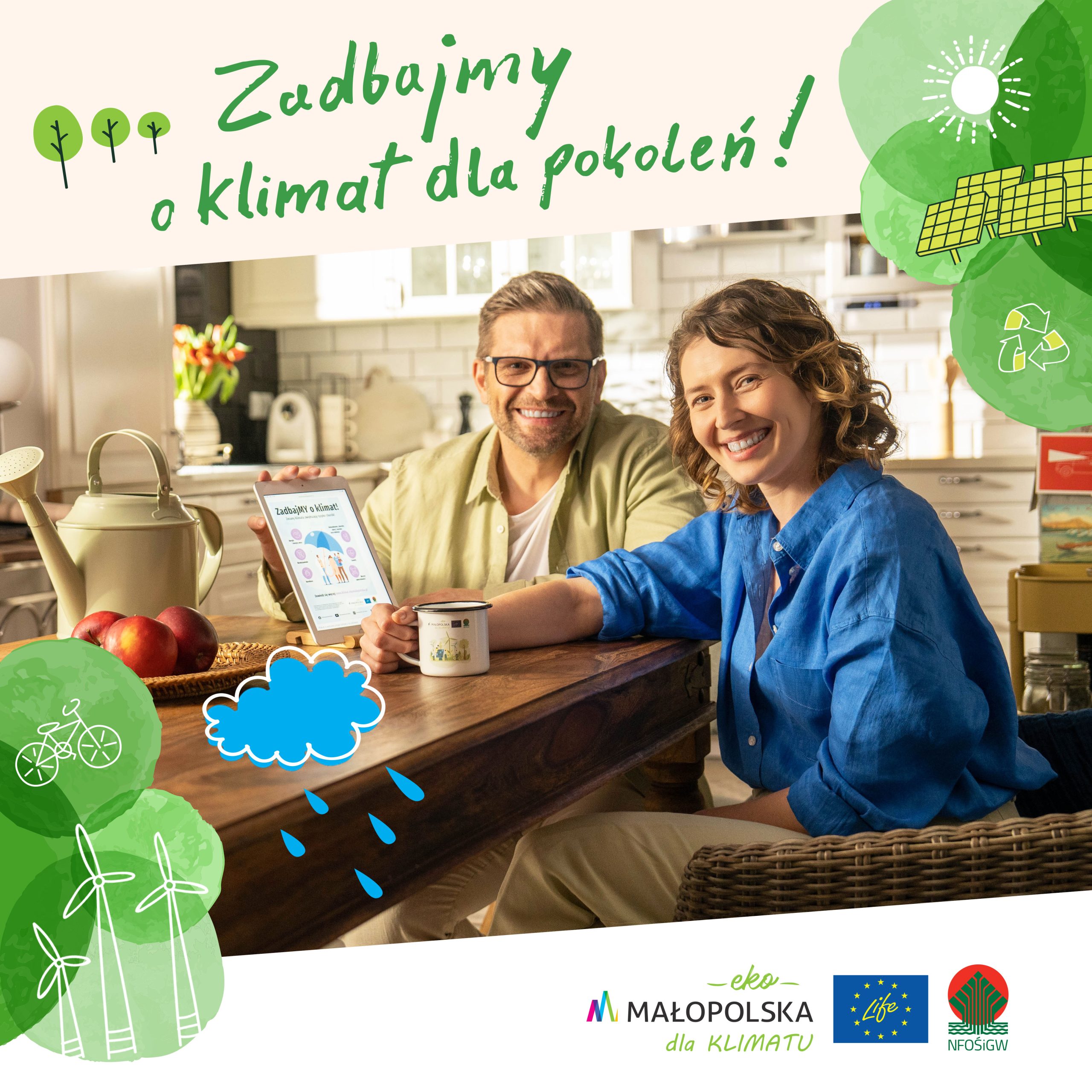 Zadbajmy o klimat dla pokoleń Mąż i żona rozmawiają przy stole