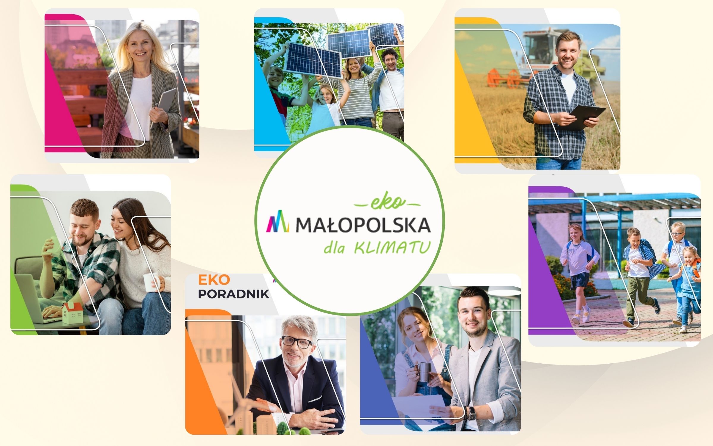 Grafika z logotypem projektu i zdjęciami ekoporadników